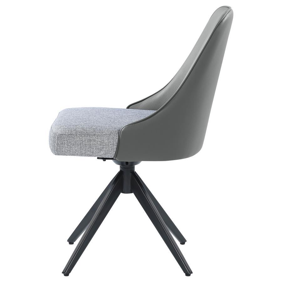 Paulita - Upholstered Swivel Side Chairs (Set of 2) - Gray And Gunmetal