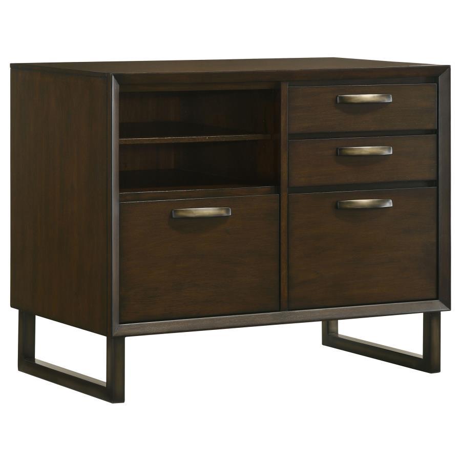 Marshall - 4-Drawer File Cabinet - Dark Walnut and Gunmetal