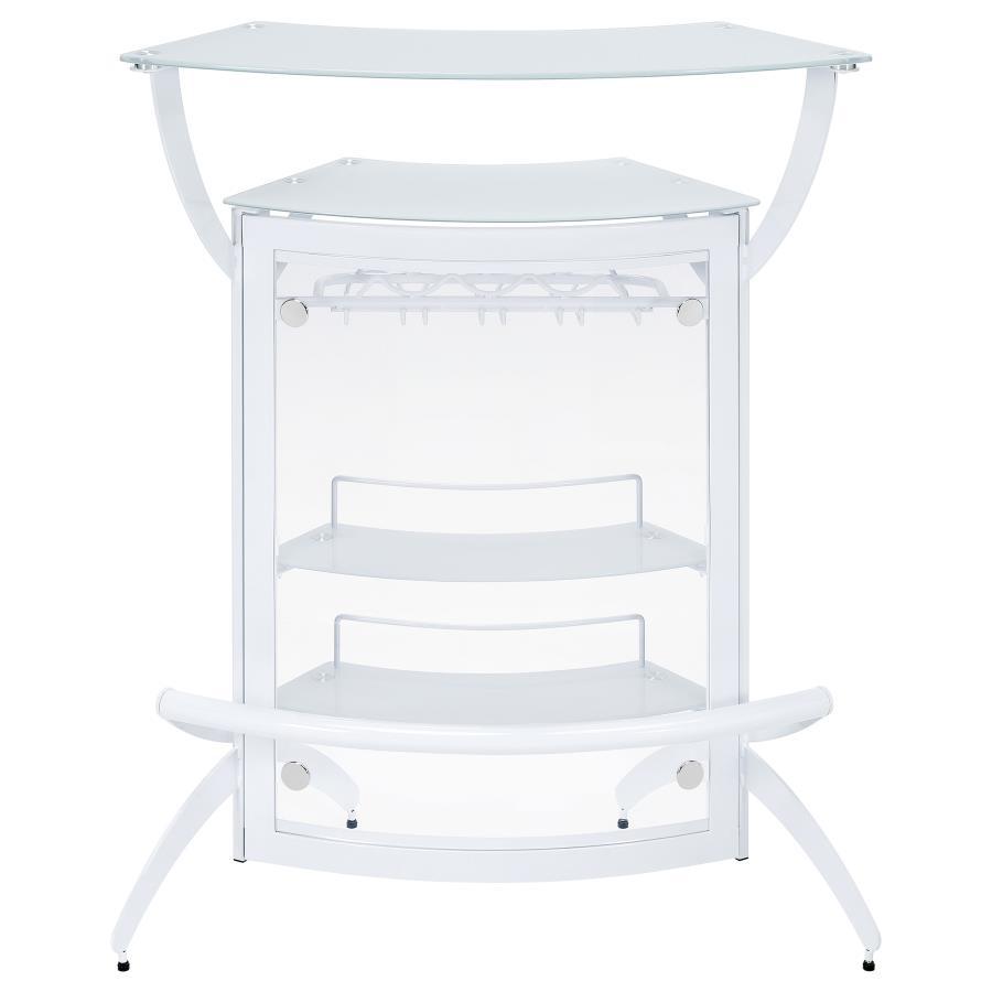 Dallas - 2-Shelf Home Bar - White And Frosted Glass
