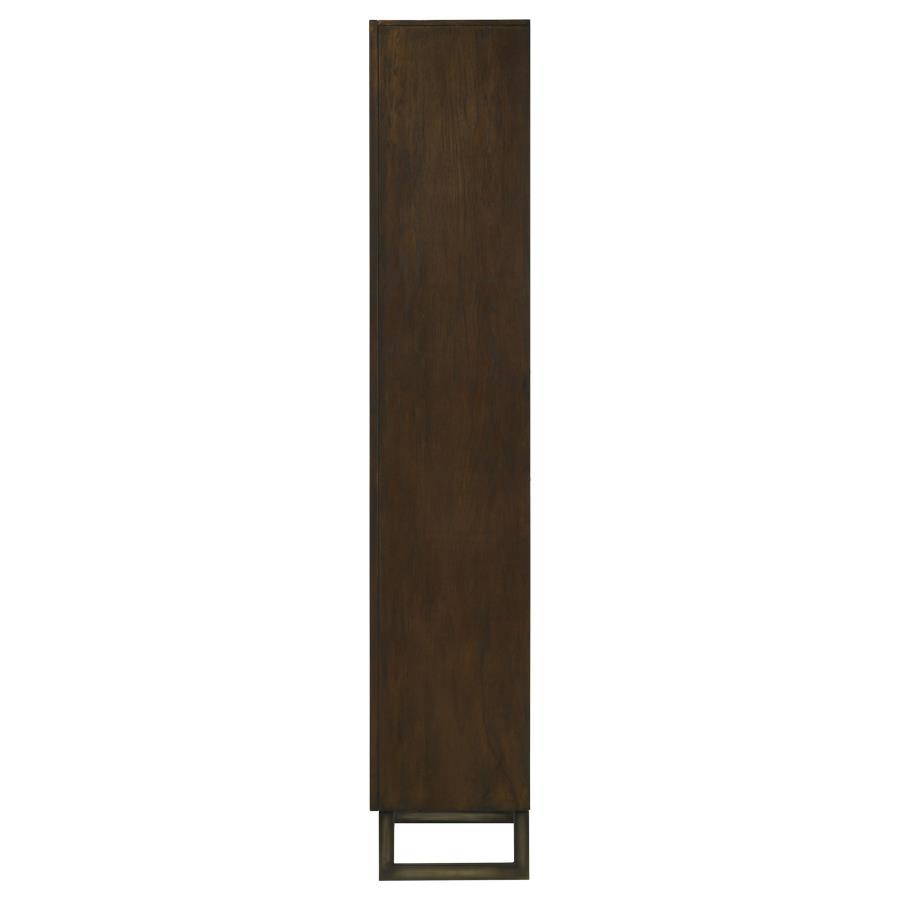 Marshall - 3-Shelf Bookcase With Storage Cabinet - Dark Walnut and Gunmetal