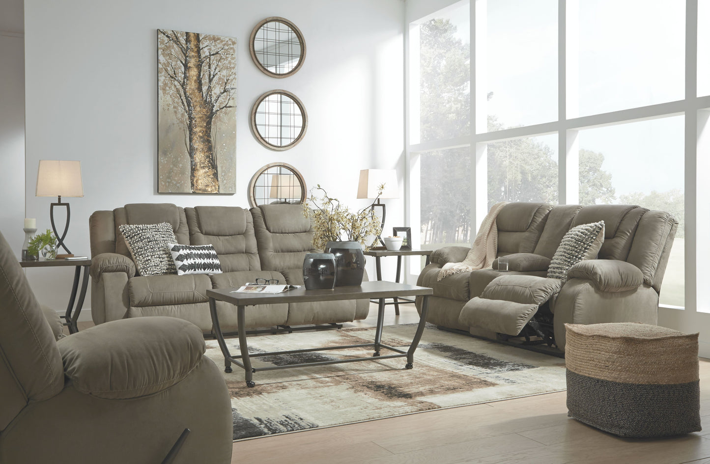 Mccade - Cobblestone - Dbl Rec Loveseat W/Console