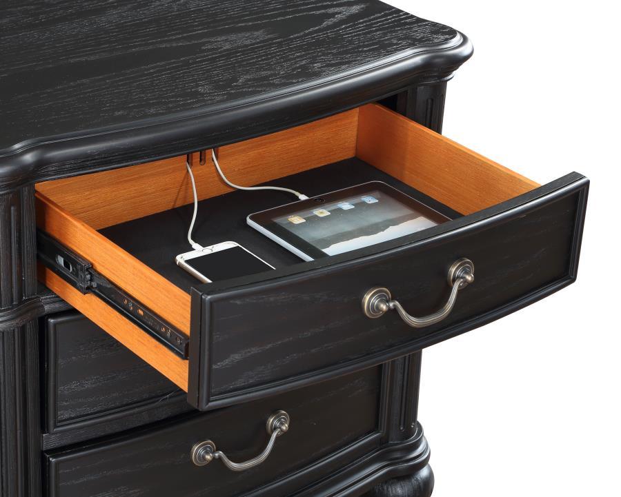 Nightstand - Black - Wood