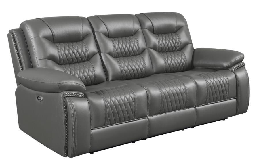 Flamenco - Tufted Upholstered Power Sofa - Charcoal