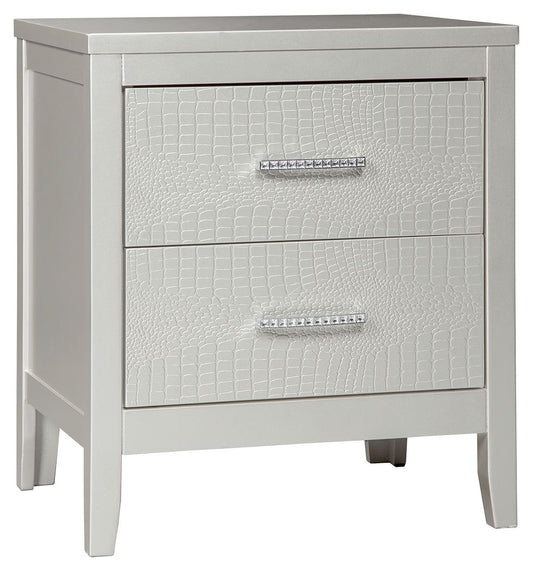 Olivet - Silver - Two Drawer Night Stand