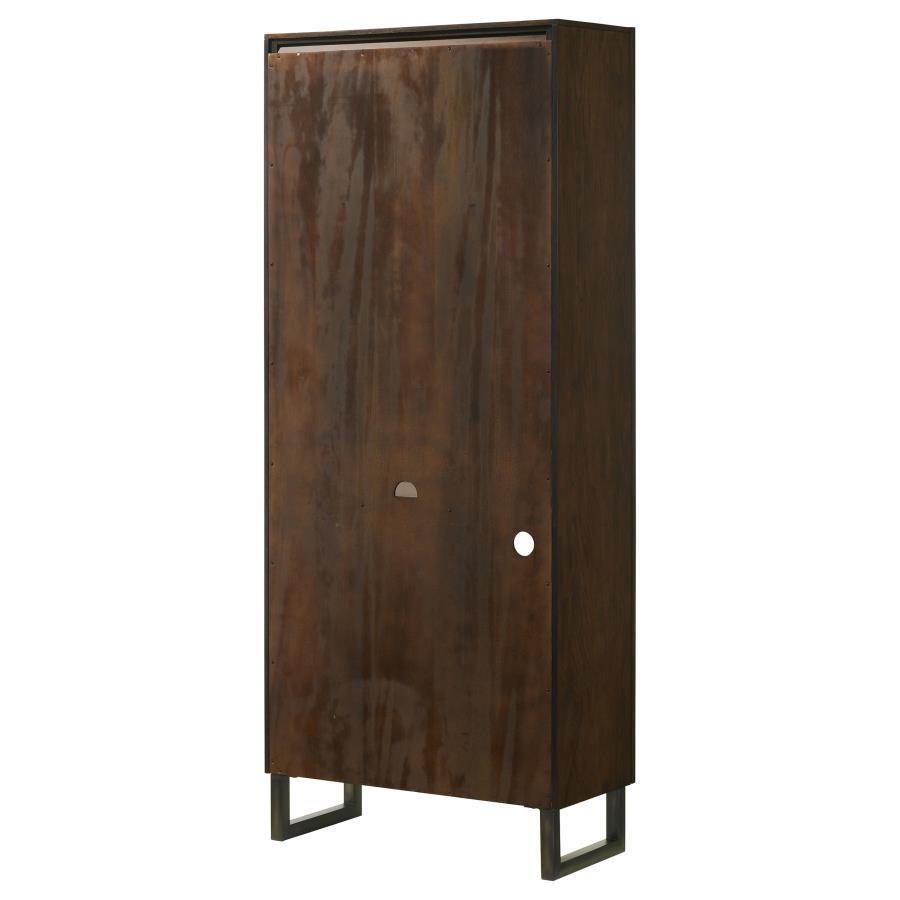 Marshall - 4-Shelf Bookcase - Dark Walnut and Gunmetal