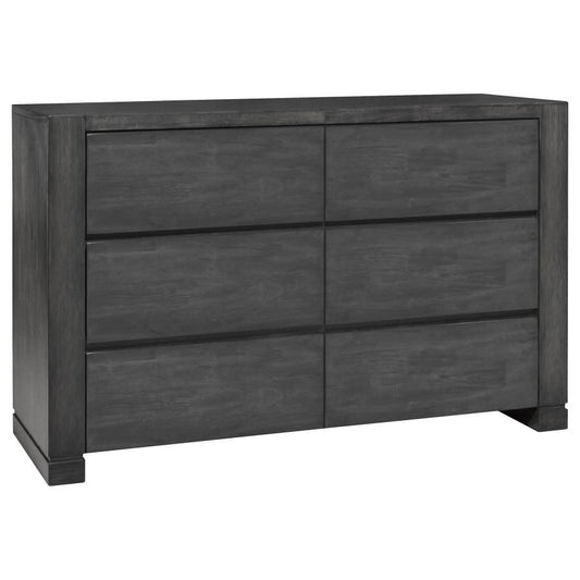 Lorenzo - 6-Drawer Dresser - Dark Gray