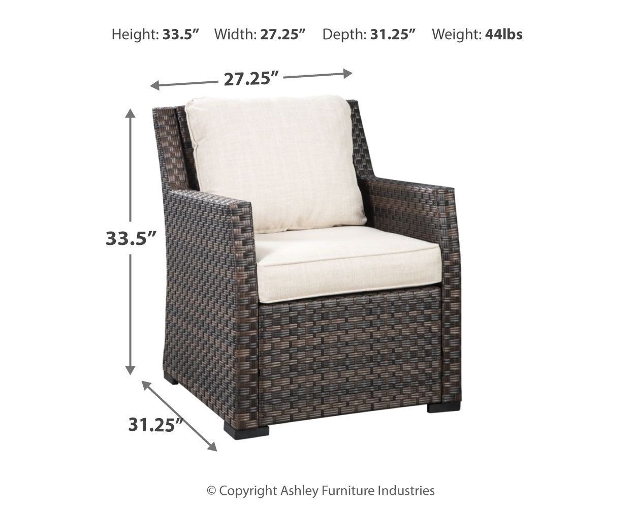 Easy - Dark Brown / Beige - Lounge Chair W/Cushion
