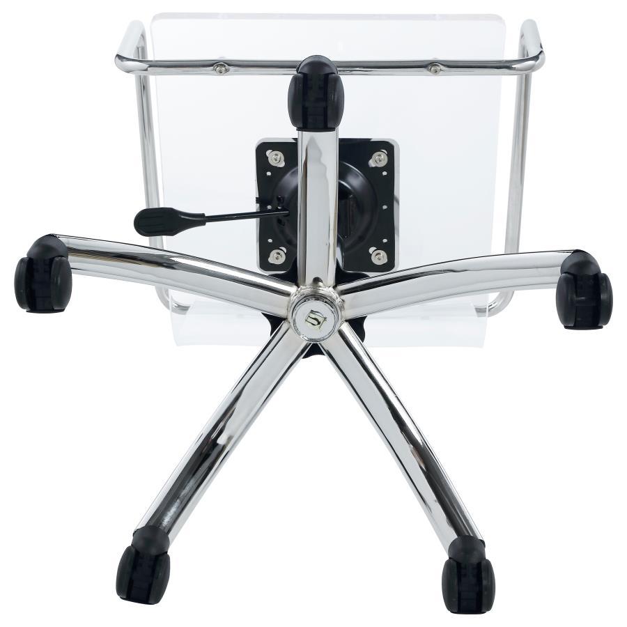 Amaturo - Office Chair With Casters - Clear and Chrome