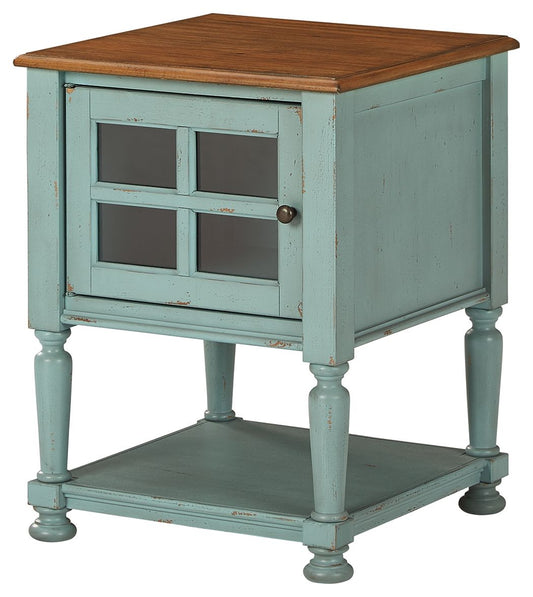 Mirimyn - Teal / Brown - Accent Cabinet
