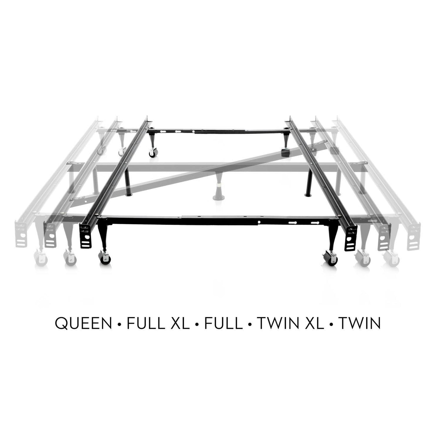 Malouf - Queen / Full / Twin Adjustable Bed Frame - Wheels