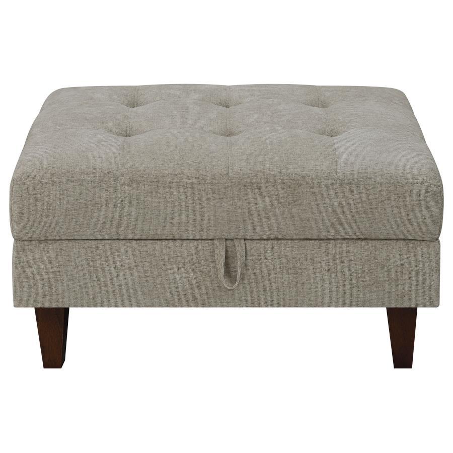Barton - Upholstered Tufted Ottoman - Toast And Brown