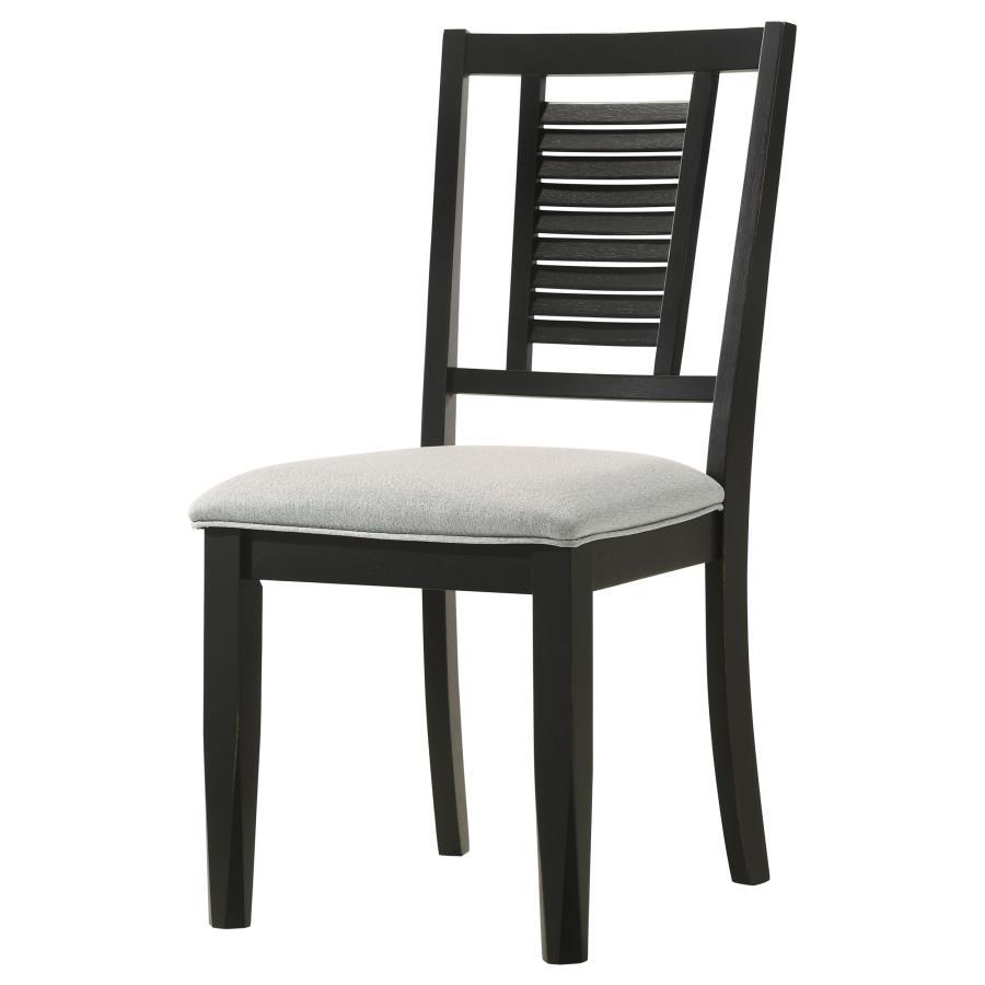 Side Chair (Set of 2) - Black Washed And Light Gray