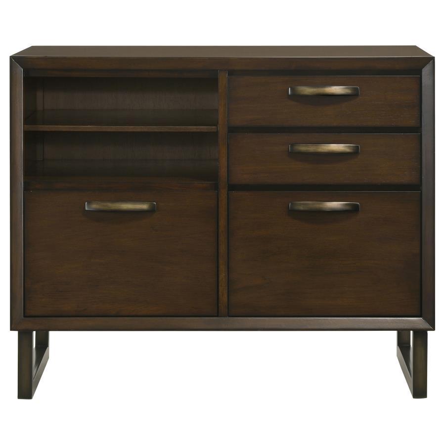 Marshall - 4-Drawer File Cabinet - Dark Walnut and Gunmetal