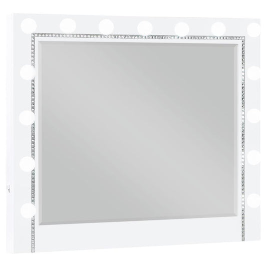 Eleanor - White Rectangular Dresser Mirror With Light