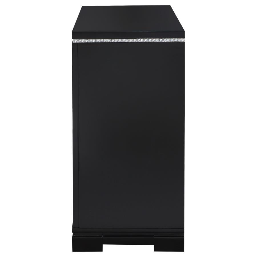 Cappola - Rectangular 6-Drawer Dresser - Silver and Black