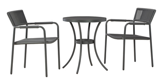 Crystal - Gray - Chairs W/Table Set (Set of 3)