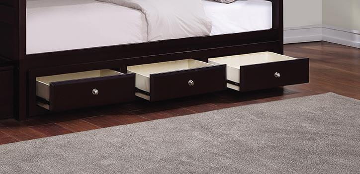 Elliott - 3-Drawer Under Bed Storage - Cappuccino