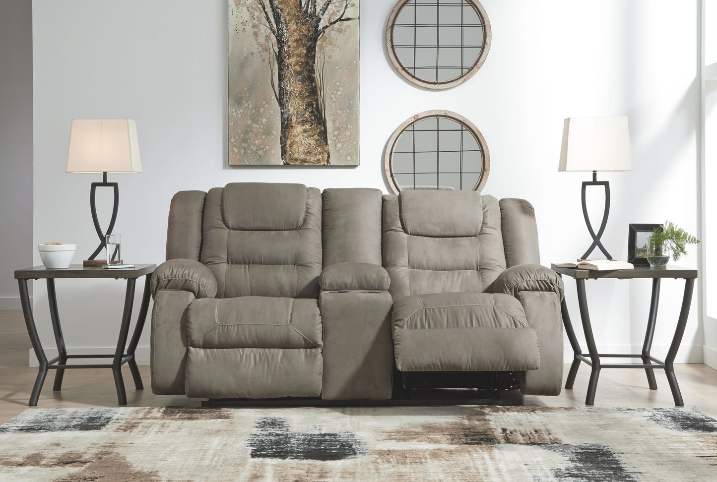 Mccade - Cobblestone - Dbl Rec Loveseat W/Console