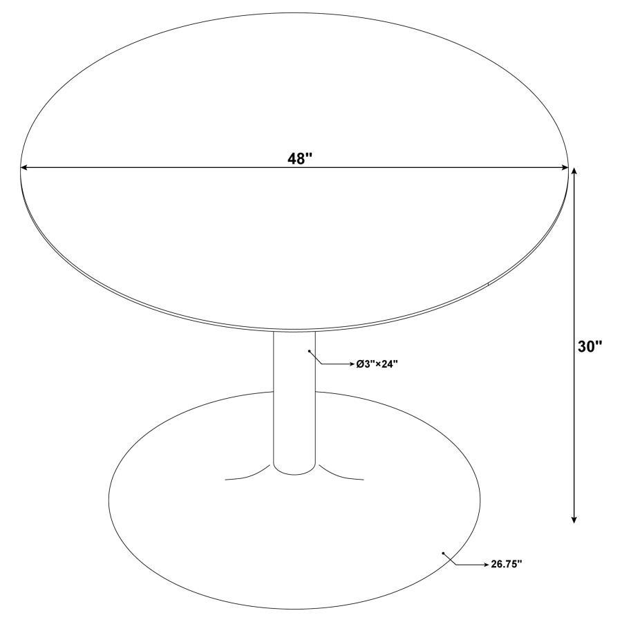 Bartole - Round Dining Table - White And Matte Black