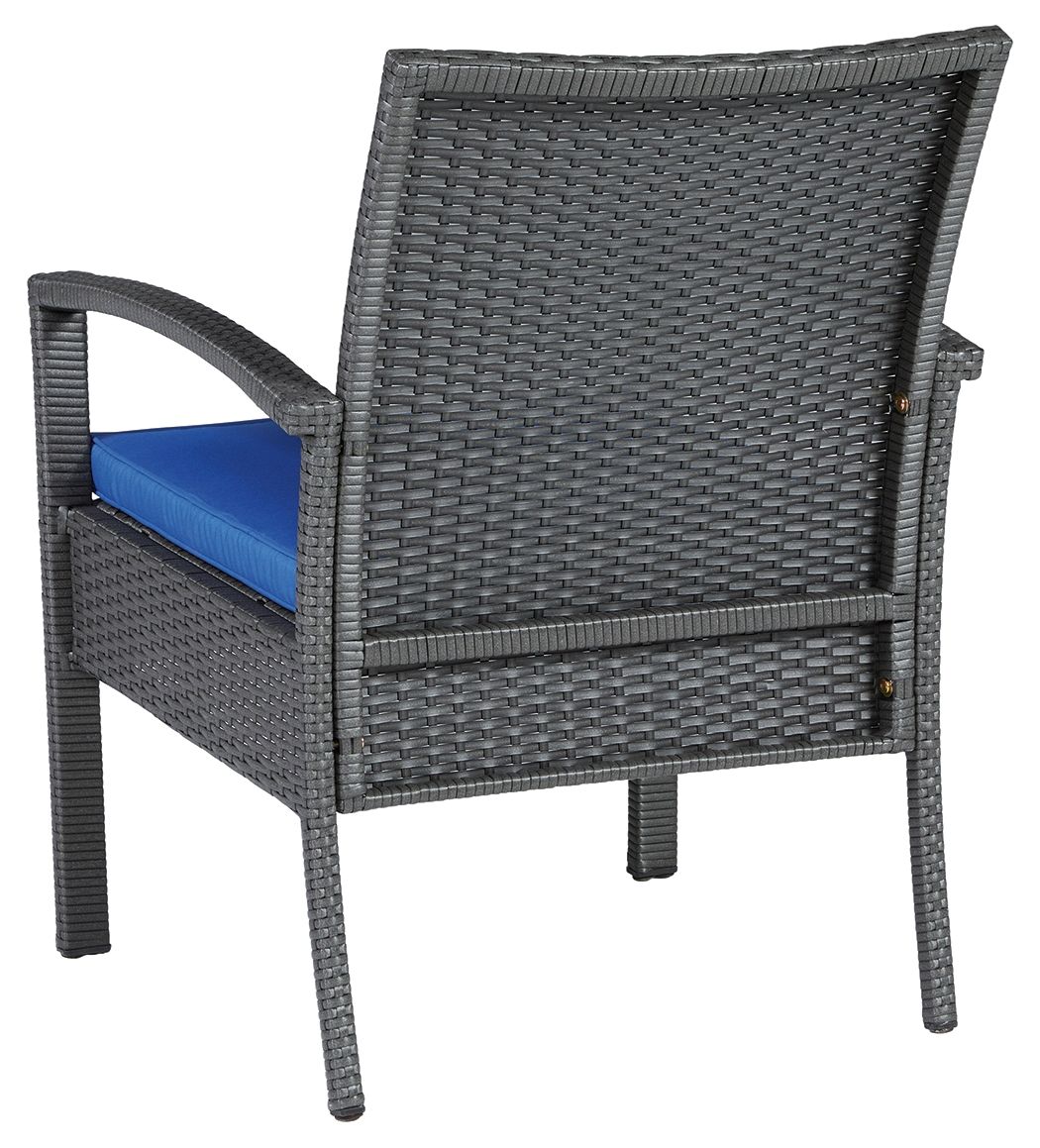 Alina - Gray / Blue - Love/Chairs/Table Set (Set of 4)