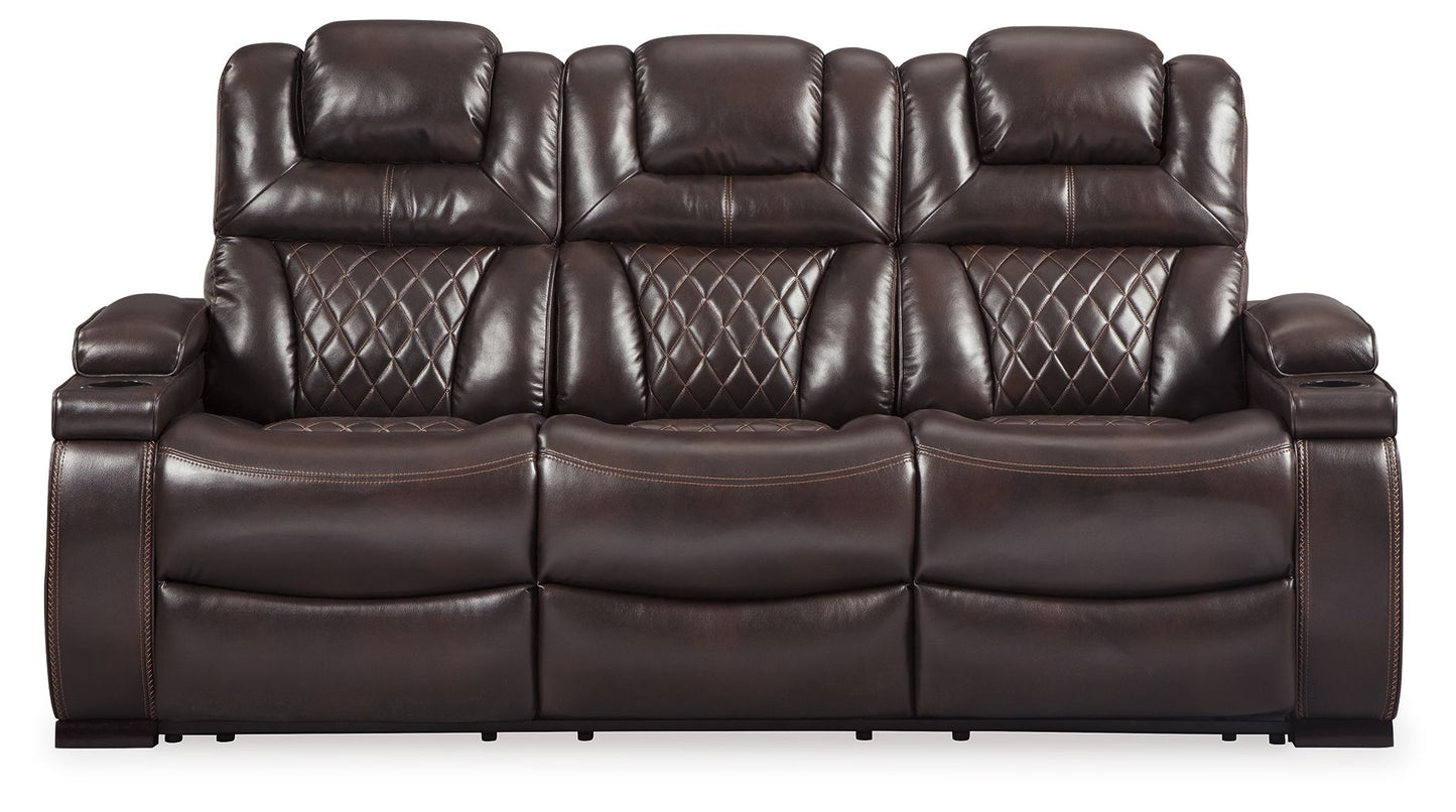 Warnerton - Brown Dark - Pwr Rec Sofa With Adj Headrest