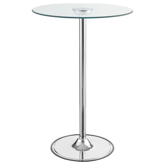 Thea - Led Bar Table - Chrome And Clear