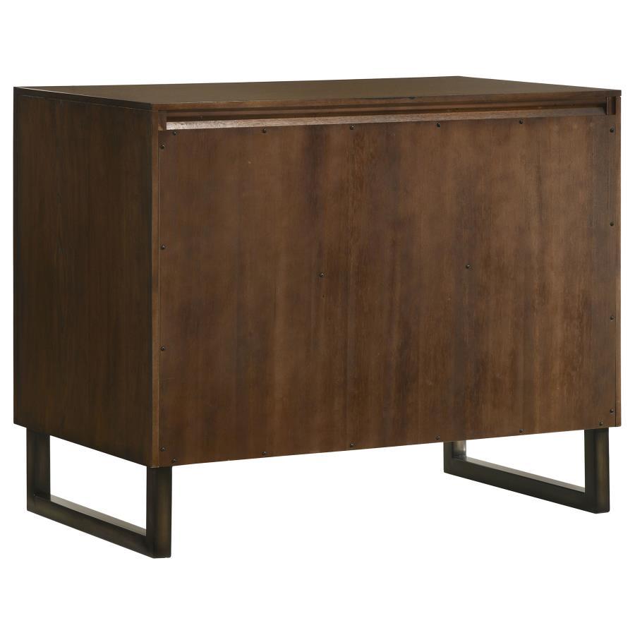 Marshall - 4-Drawer File Cabinet - Dark Walnut and Gunmetal