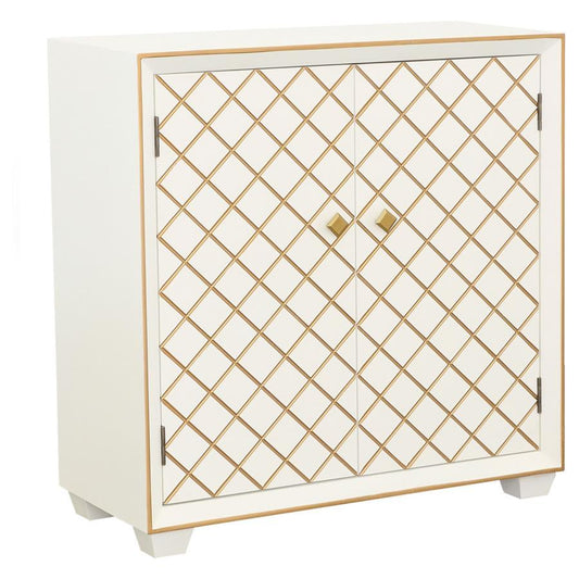 Belinda - 2-Door Accent Cabinet - White and Gold