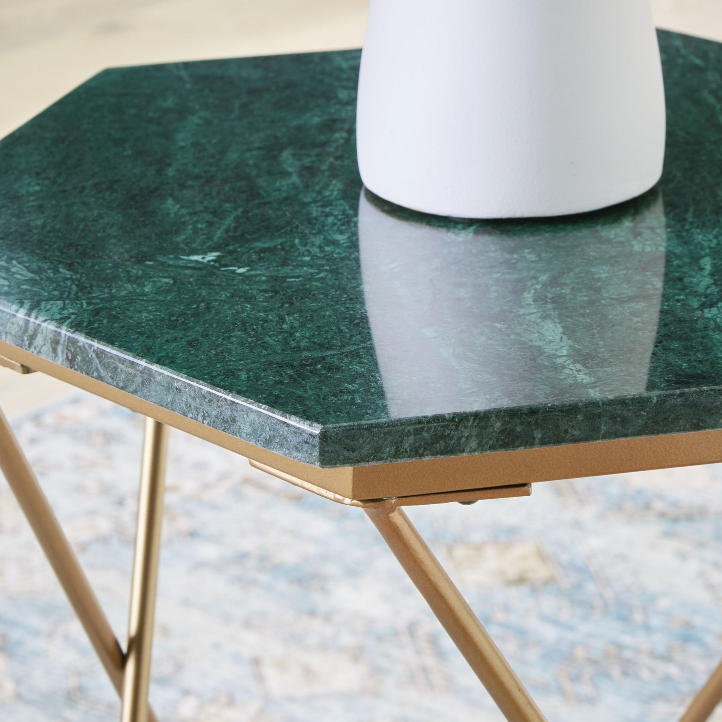 Engelton - Green / Gold - Accent Table