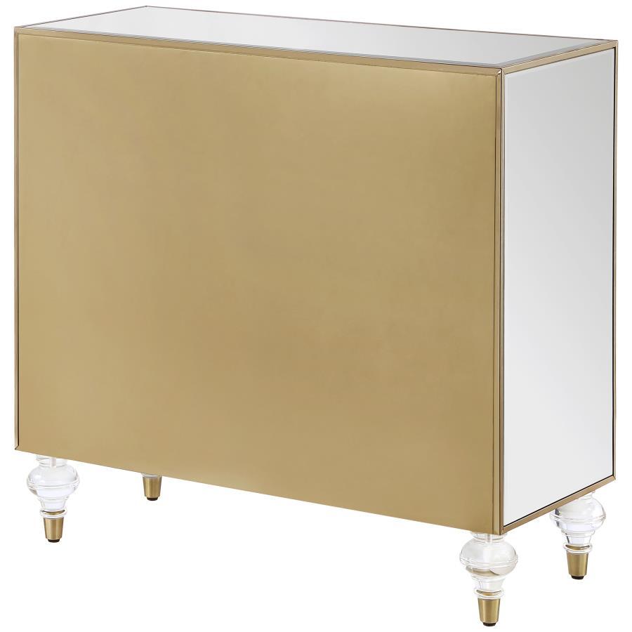 Astilbe - 2-Door Accent Cabinet - Mirror and Champagne