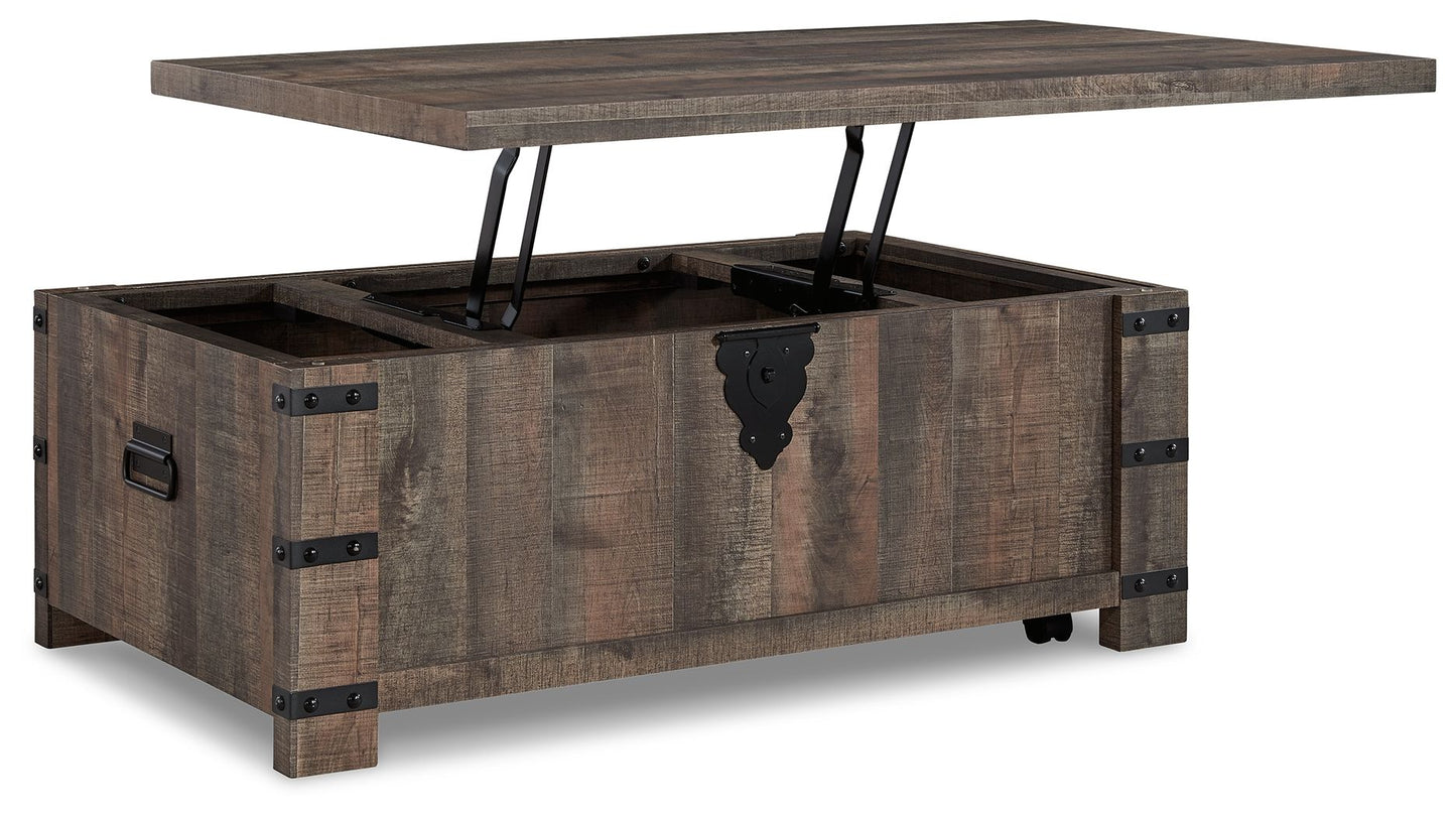 Hollum - Rustic Brown - Lift Top Cocktail Table
