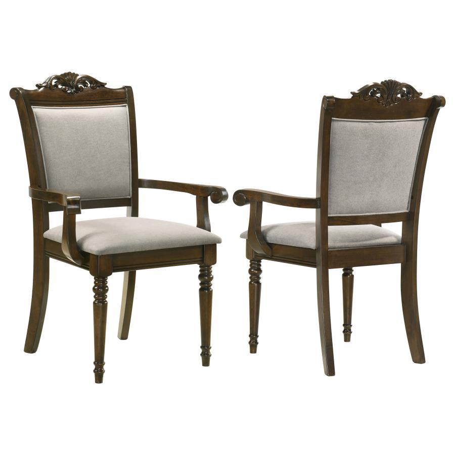 Arm Chair (Set of 2) - Gray And Chestnut