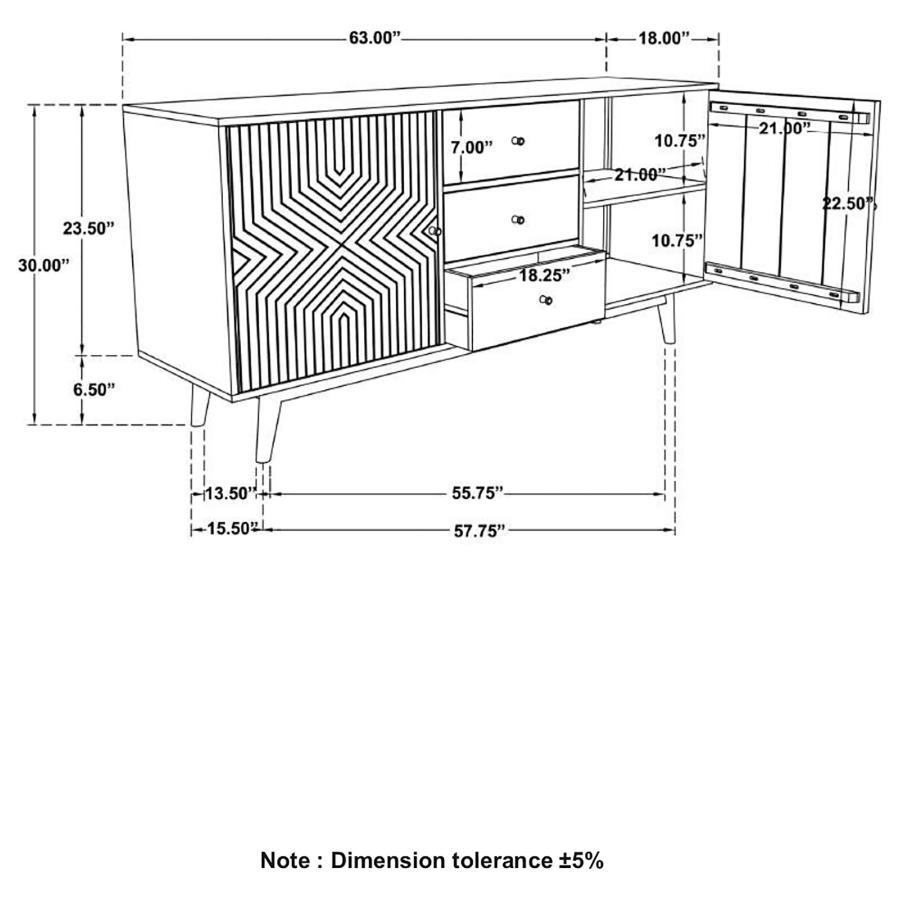 Partridge - Rectangular 2-Door Server - Natural Sheesham And Black