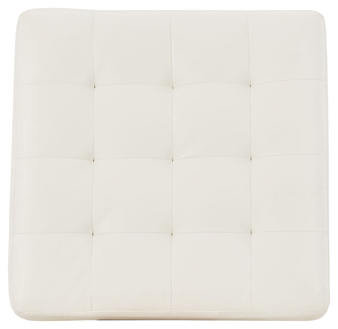 Donlen - White - 3 Pc. - Right Arm Facing Corner Chaise 2 Pc Sectional, Ottoman