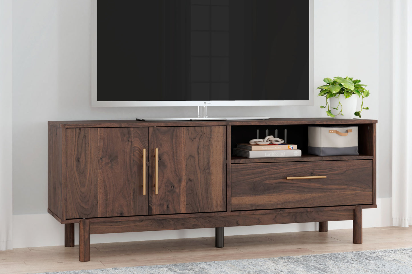 Calverson - Mocha - Medium TV Stand - Medium