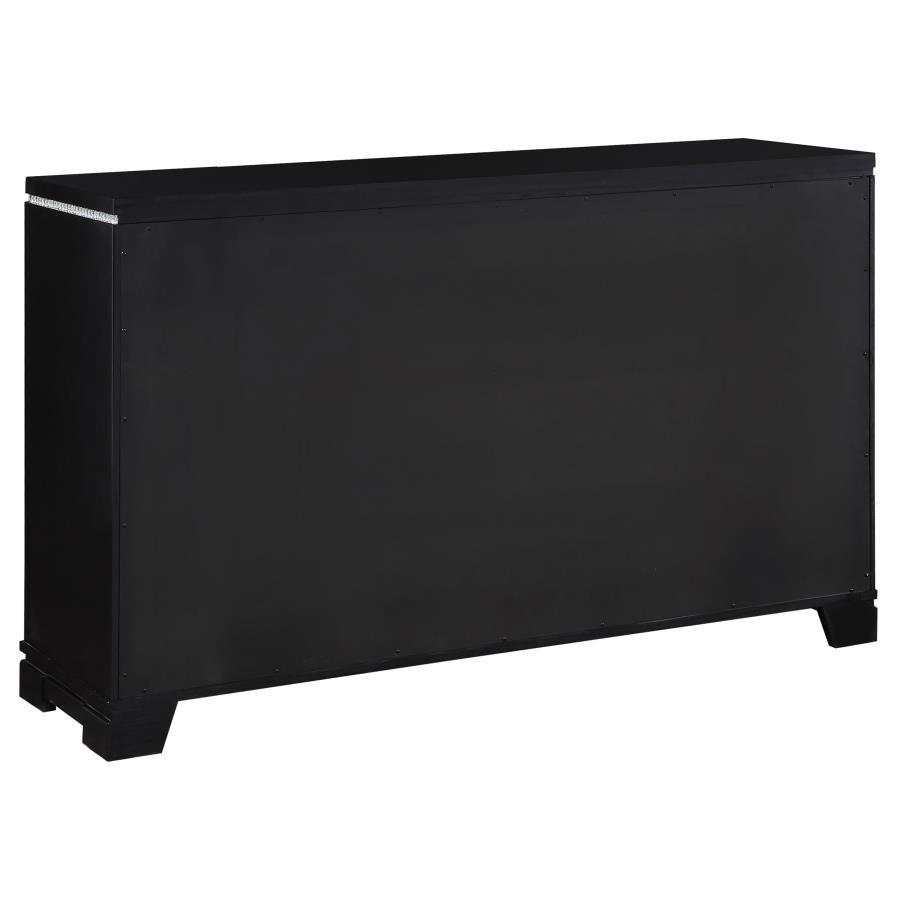 Cappola - Rectangular 6-Drawer Dresser - Silver and Black