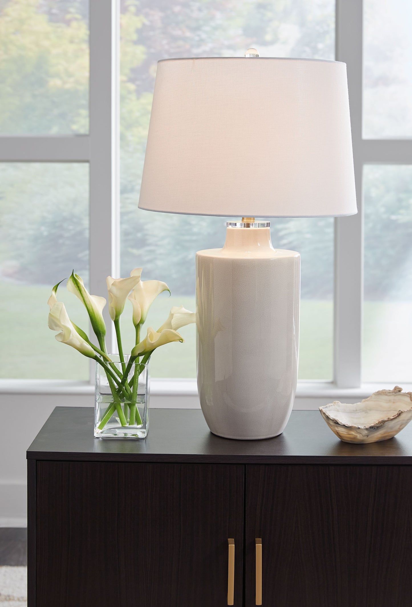 Cylener - Off White - Ceramic Table Lamp
