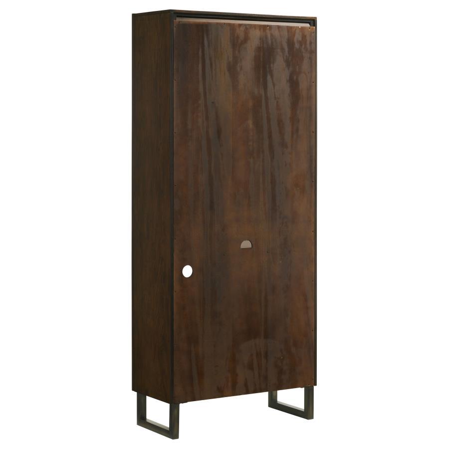 Marshall - 4-Shelf Bookcase - Dark Walnut and Gunmetal